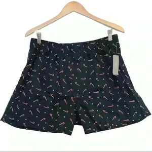 NWT JCrew Candy Cane, Black Boxer Shorts, Large